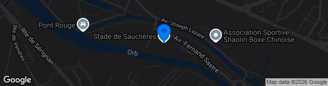 Map showing Stade de Sauclières