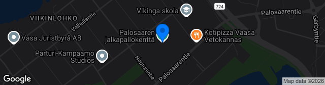 Map showing Palosaaren jalkapallokenttä