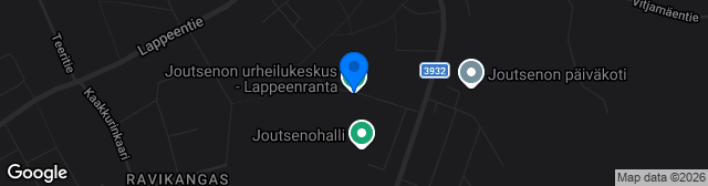 Map showing Joutsenon keskuskenttä