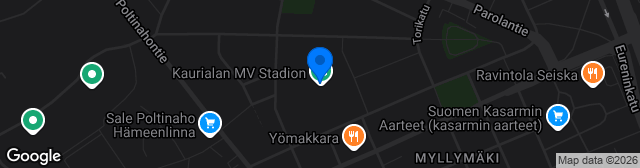 Map showing Kaurialan kenttä