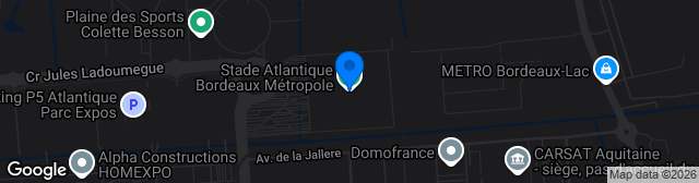 Map showing Stade Matmut-Atlantique