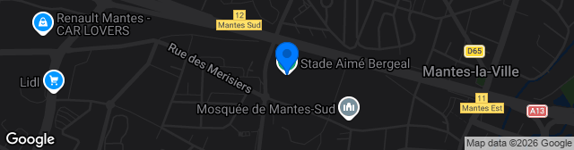 Map showing Stade Aimé Bergeal