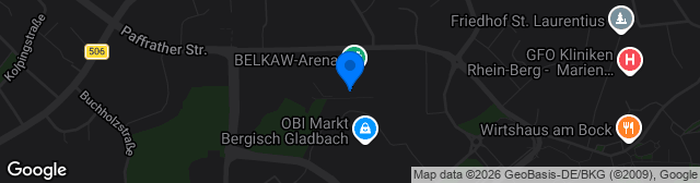 Map showing BELKAW-Arena