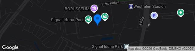 Map showing Stadion Rote Erde