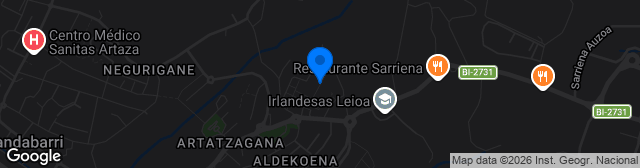 Map showing Estadio Sarriena