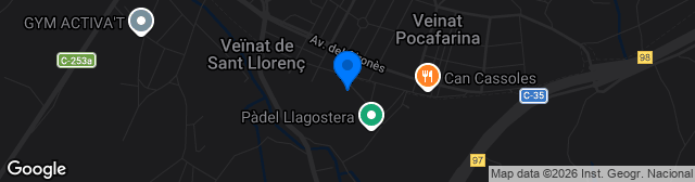 Map showing Estadio Municipal de Llagostera