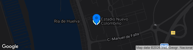 Map showing Estadio Nuevo Colombino