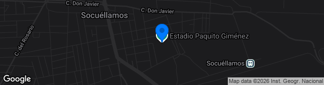 Map showing Estadio Paquito Jiménez