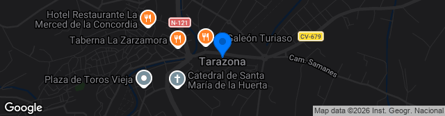 Map showing Estadio Municipal de Tarazona