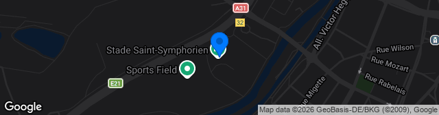 Map showing Stade Saint-Symphorien