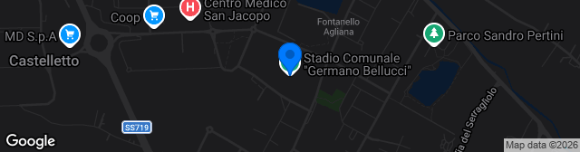 Map showing Stadio Comunale Germano Bellucci