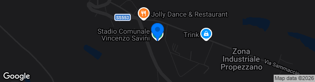 Map showing Stadio Comunale Vincenzo Savini