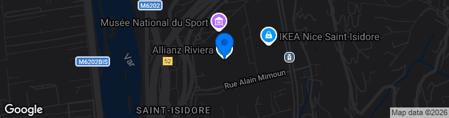 Map showing Allianz Riviera