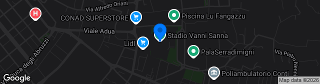 Map showing Stadio Vanni Sanna