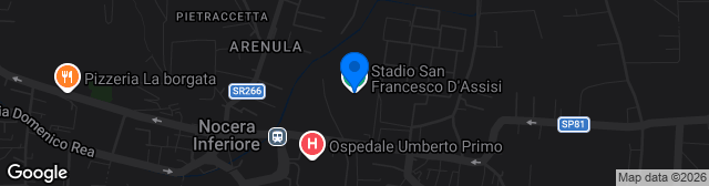 Map showing Stadio San Francesco