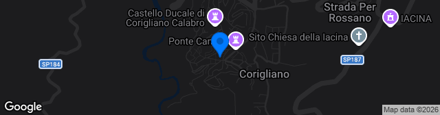 Map showing Stadio Comunale di Corigliano