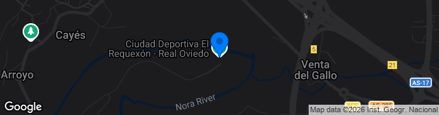 Map showing Estadio El Requexón