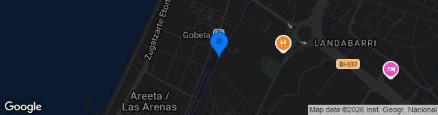 Map showing Estadio Municipal de Gobela