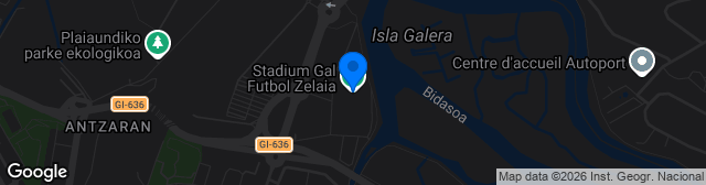 Map showing Estadio Gal
