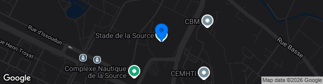 Map showing Stade de la Source