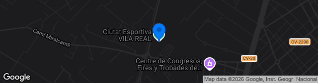 Map showing Ciudad Deportiva del Villarreal
