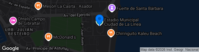 Map showing Estadio Municipal de La Línea de la Concepción