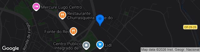 Map showing Estadio do Polvorín