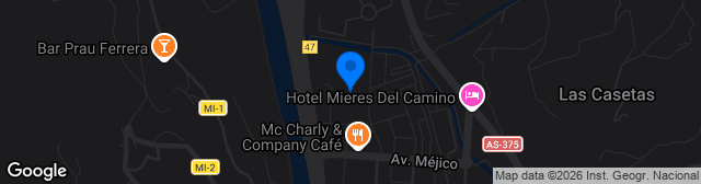 Map showing Estadio Municipal Hermanos Antuña