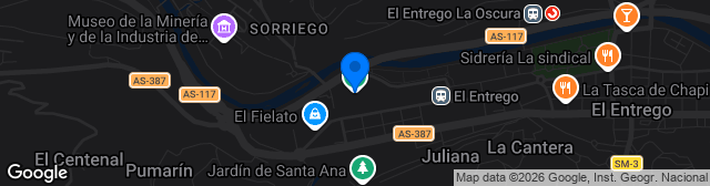 Map showing Estadio Nuevo Nalón