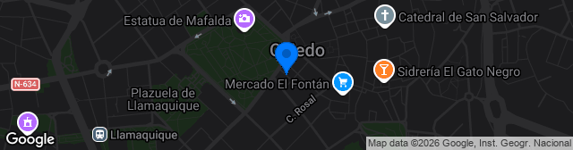 Map showing Estadio Marqués de La Vega de Anzo