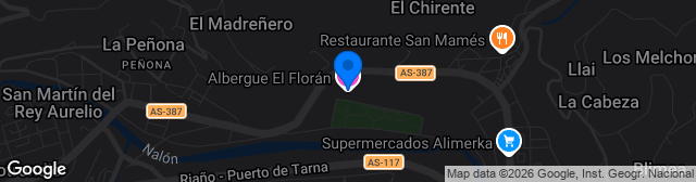 Map showing Estadio El Florán