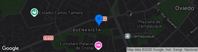 Map showing Estadio Vallobín