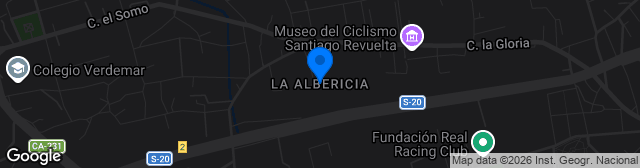Map showing Estadio La Albericia