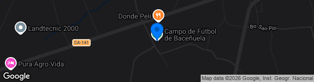 Map showing Estadio Baceñuela