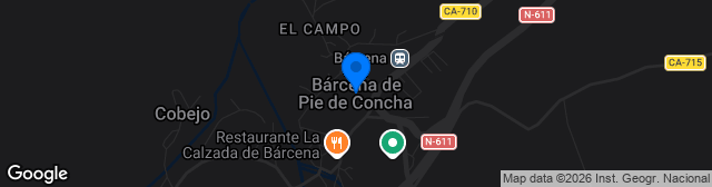 Map showing Estadio Municipal Bárcena de Pie de Concha