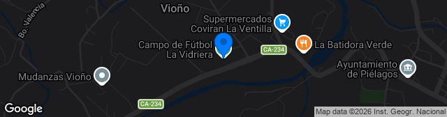 Map showing Estadio La Vidriera