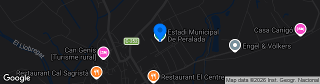 Map showing Estadio Municipal de Peralada
