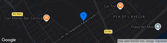 Map showing Estadio Municipal Xevi Ramon
