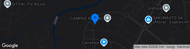 Map showing Estadio Luis Suñer Picó