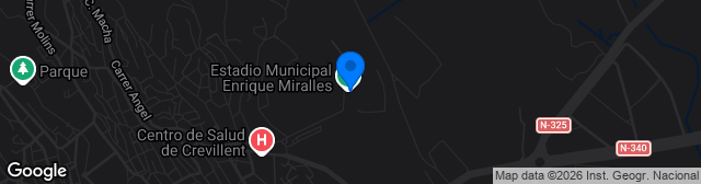Map showing Estadio Enrique Miralles