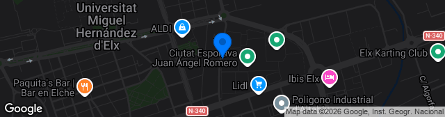 Map showing Estadio José Díez Iborra (Ciudad Deportiva de Elche)