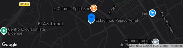 Map showing Estadio Municipal Nuevo Pepico Amat