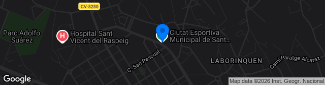 Map showing Ciudad Deportiva de San Vicente del Raspeig