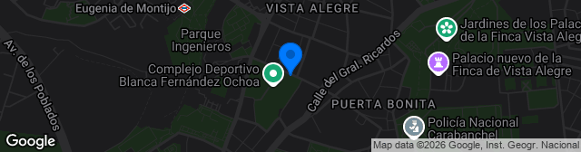 Map showing Estadio La Mina de Carabanchel