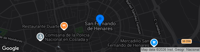 Map showing Estadio Municipal Santiago del Pino