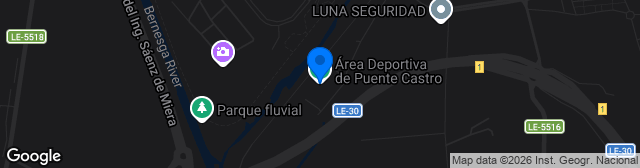 Map showing Área Deportiva Municipal Puente Castro