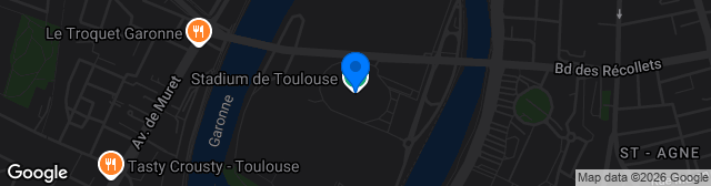 Map showing Stadium de Toulouse
