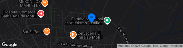 Map showing Estadio Escribano Castilla