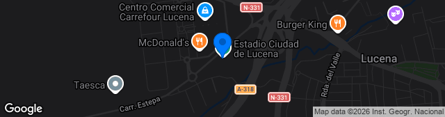 Map showing Estadio Ciudad de Lucena
