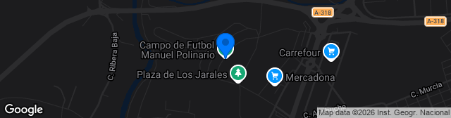 Map showing Estadio Municipal Manuel Polinario